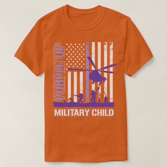 Lila upp för militära barn t shirt (Design framsida)