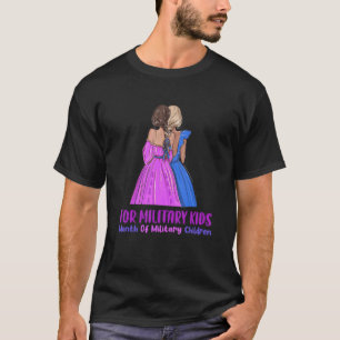 Lila upp för militära barn Twin Girl T Shirt