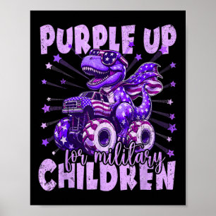 Lila upp för militära barn under militärmånaden D Poster