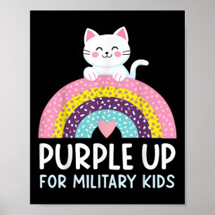 Lila upp för militära barn under militärmånaden R Poster
