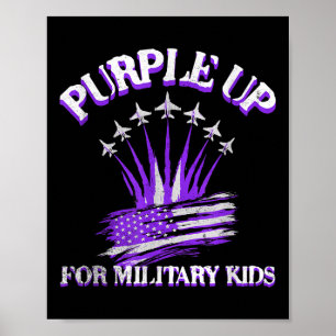 Lila upp för militära barndagen amerikanska barn poster