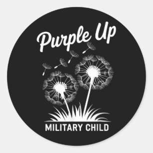 Lila upp för militära Kids Dandelion Militär Chi Runt Klistermärke