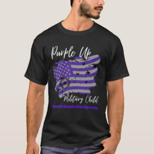 Lila upp för militärens barndagsmat Dandelion Spar T Shirt