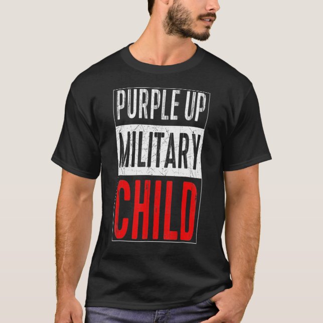 Lila upp militär barnmånad t shirt (Framsida)
