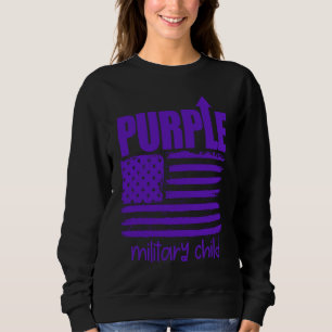 Lila upp Militär Child American Flagga Kids Lila T Shirt