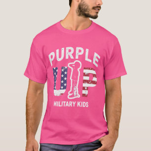 Lila upp militära barn - stödja militär familj t shirt
