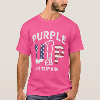 Lila upp militära barn - stödja militär familj t shirt