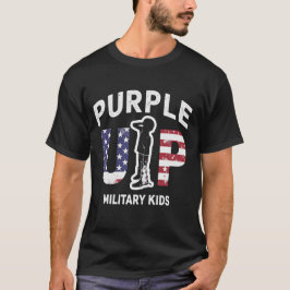Lila upp militära barn - stödja militär familj t shirt