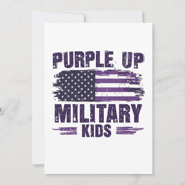 Lila upp militära barn under natten inbjudningar (Framsida)