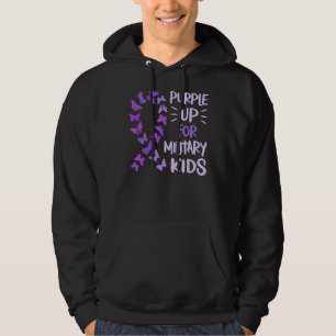 Lila upp militära militärbaser för barnfjäril hoodie