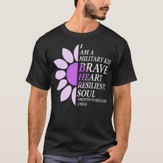 Lila upp till månad av militär barnmedvetenhet blo t shirt