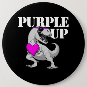 Lila upp TRex Dinosaur Militära Kids Boys Lila Knapp