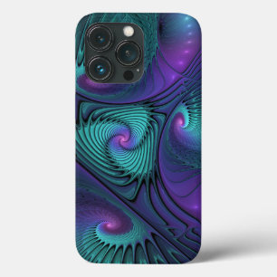 Lila Uppfyller turkos Modern Abstrakt Fractal Art