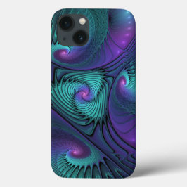 Lila Uppfyller turkos Modern Abstrakt Fractal Art