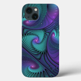 Lila Uppfyller turkos Modern Abstrakt Fractal Art