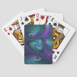 Lila Uppfyller turkos Modern Abstrakt Fractal Art Casinokort