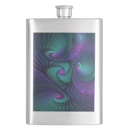 Lila Uppfyller turkos Modern Abstrakt Fractal Art Fickplunta