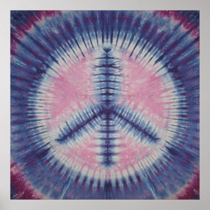 Lila Urple Fredstecken Tie Dye Poster