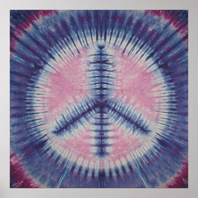 Lila Urple Fredstecken Tie Dye Poster (Framsidan)