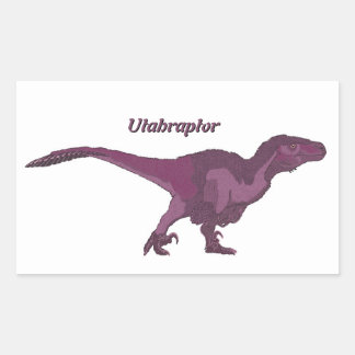 Lila Utahraptor-Höger Rektangulärt Klistermärke