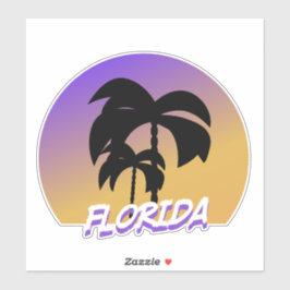 Lila Vacation för övertoning i Handflatan Träd Klistermärken