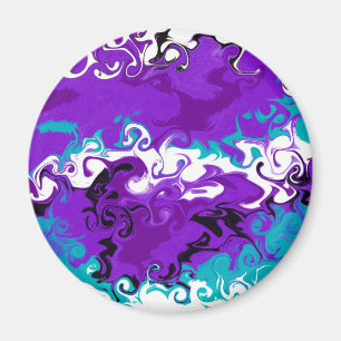 Lila Vågar Fluid Art Magnet