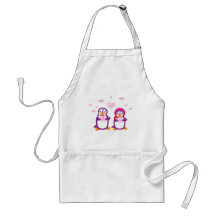 Lila Valentine Penguins Apron