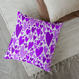 Lila Valentines hjärtan Pillow Kudde
