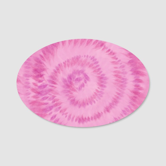 Lila Valentines Tie Dye Mönster, Valentines day Namnbricka (Framsida)