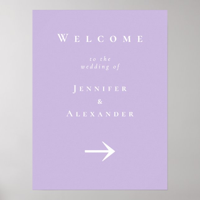 Lila Välkommen till Bröllop-signalen Poster (Framsidan)