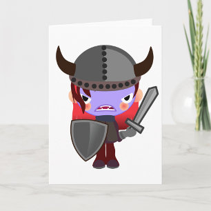 Lila Vampire Viking Greeting Cards Kort