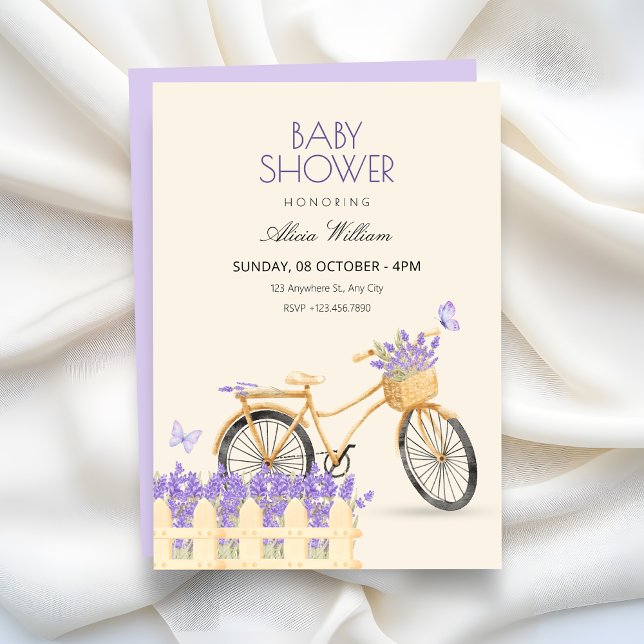 Lila vår baby shower inbjudningar (Skapare uppladdad)