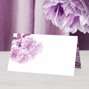 Lila vår blommar blommigt tält placeringskort