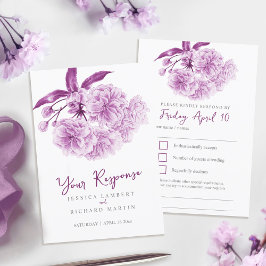 Lila vår blommigt vattenfärgsfärgad bröllop OSA