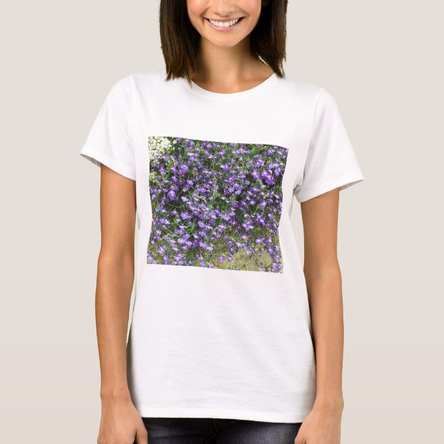 Lila Vår blommor T Shirt (Framsida)