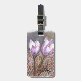 LILA VÅR CROCUSES PERSONLIG LUGGAGE TAG BAGAGEBRICKA