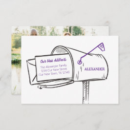 Lila vår Nya adress Flytta i postlådan