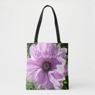Lila Vår rosa Blommigt blommor Dam Namn Bag Tygkasse