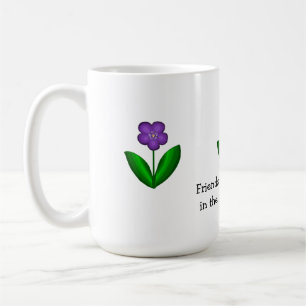 Lila vårblommor med vänskapsmeddelande kaffemugg