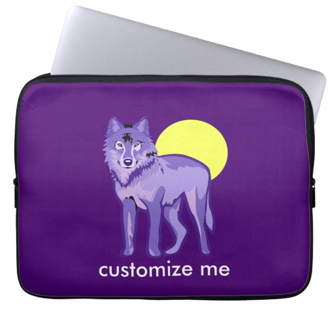 Lila Varg, full rörelse Laptop Sleeve (Framsidan)