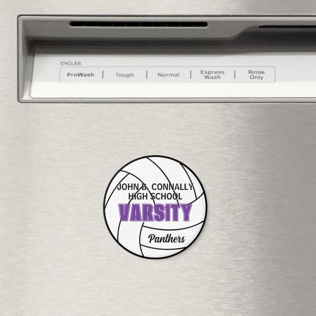 Lila Varsity Volleyboll Anpassat Högstadielag Magnet (In Situ (Dishwasher))