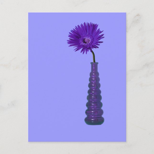 Lila Vas och blomma Vykort (Framsida)