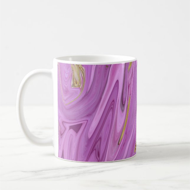 Lila vätskedesign kaffemugg (Vänster)