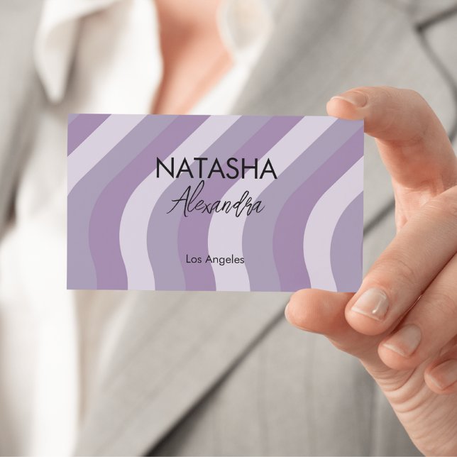 Lila Vätskeflöde Groovy Rand Y2K Mönster Visitkort (Skapare uppladdad)