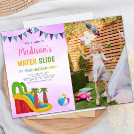 Lila Vatten-bildinbjudningar med foto Inbjudningar