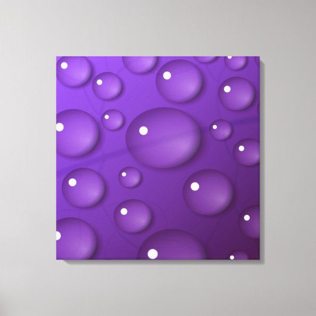 Lila Vatten Drop Mönster Canvastryck (Framsida)