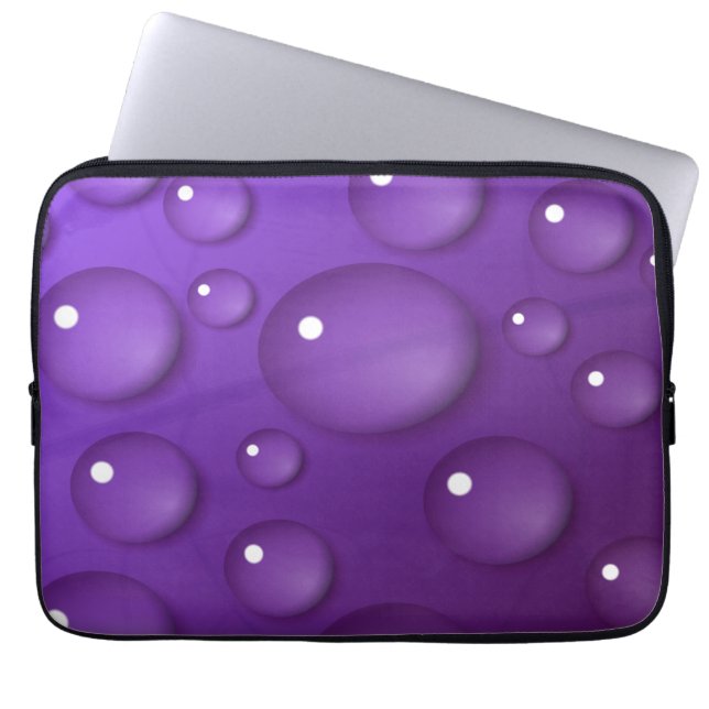 Lila Vatten Drop Mönster Laptop Sleeve (Framsidan)