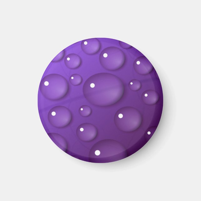 Lila Vatten Drop Mönster Magnet (Framsidan)