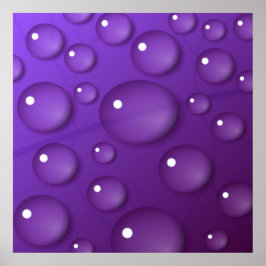 Lila Vatten Drop Mönster Poster