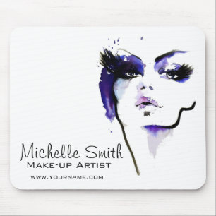Lila vattencolor ansikte makeup artist branding musmatta
